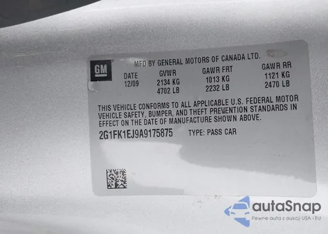 2010 Chevrolet Camaro 2Ss z USA, uszkodzony, nr VIN 2G1FK1EJ9A9175875